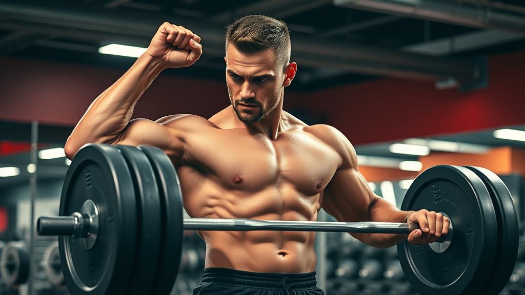 determined athlete lifting weights, strong physique, fueled by carnivore diet meal plan
