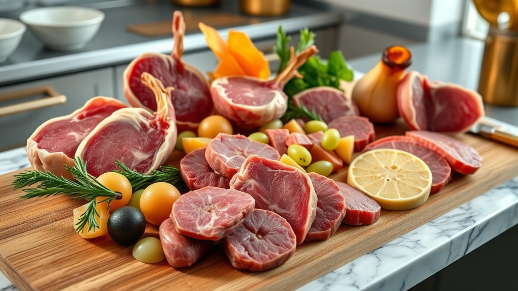 colorful raw organ meats and healthy fats on a board for nutrient dense carnivore diet vs keto