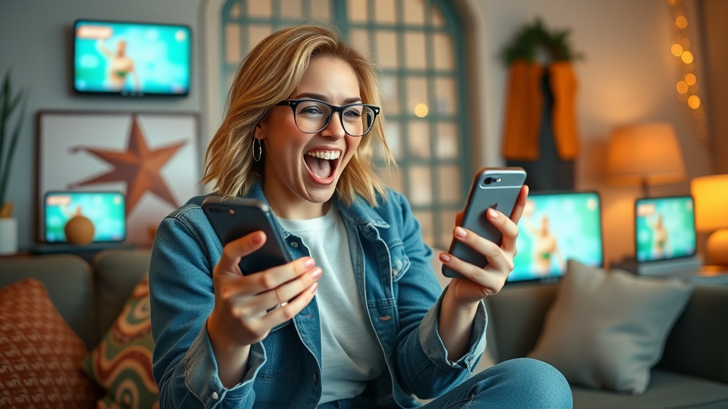 Social media influencer shares viral red meat myths and health benefit claims about the carnivore diet on smartphone in modern living room