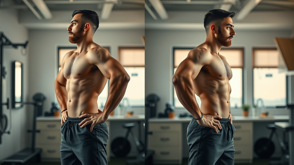 Dynamic before-and-after transformation of an individual on a carnivore diet, showing weight loss and improved health